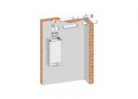 Flue gas extraction system 2 x Ø 80