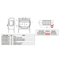 Náhradní díl pro HAAS+SOHN - ARKTIC,černá,kování Au- Cihla (šamot) 30x110x220