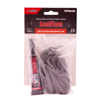 Těsnící šňůra na dvířka kulatá + lepidlo (6 mm) 2,5 m