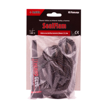 Těsnící šňůra na dvířka kulatá + lepidlo (8 mm) 2,5 m