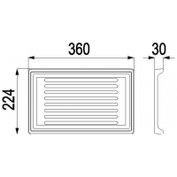 Náhradní díl pro HAAS+SOHN - ADRIA II s vým.,dl.šedá- Rošt Alta 30x224x360 / černá
