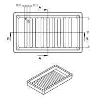 Náhradní díl pro HAAS+SOHN - ADRIA MAX s vým.,antr.- Rošt malý (260x152) / černá