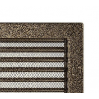 Kratki mřížka Oskar černo-zlatá lakovaná 17x37 s žaluzií