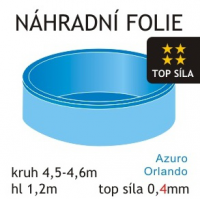 Poolcare - Náhradní fólie Standard kruh - modrá 4,5-4,6m x 1,2m