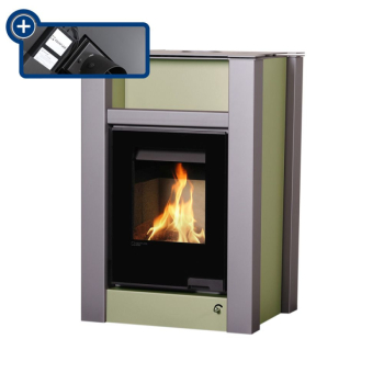 Krbová kamna AQUAFLAM VARIO ® LEND 11/7kW olivová, elektronická regulace