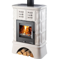 HAAS+SOHN - TREVISO II s výměníkem - kachlový sokl, černá/kachle slonová kost