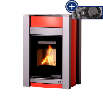 Krbová kamna AQUAFLAM VARIO ® KALMAR 11/5kW červená, elektronická regulace
