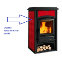 La Nordica - náhradní boční nebo čelní kachle pro kamna LORIET D.S.A. / GISELLA - bordo