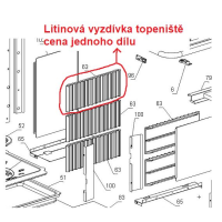 La Nordica - cast iron lining for the firebox  ROSA Reverse, 350x140mm