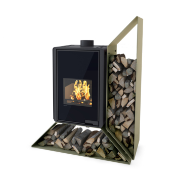 Krbová kamna FLAMINGO DELUXE ® KAMPA pravá, olivová