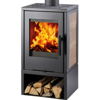 HAAS+SOHN - VENTO, černá, sokl+víko plechové, boční obklad dlažba