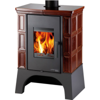 HAAS + SOHN - EBOLI AL II s výměníkem + vychl. smyčka, kachle hnědá, podstavec černý