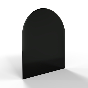 Sklo pod kamna - FLAMINGO Oblouk 1000x1200 mm, černé, fazeta / R500 / 6 mm