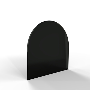 Sklo pod kamna - FLAMINGO Oblouk 1000x1000 mm, černé, fazeta / R500 / 6 mm