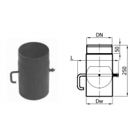 Karl Komínová klapka pro krbová kamna, průměr 150mm (síla 2mm) - černá