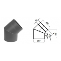 Karl Koleno pevné 45°/ 120mm (síla 2mm) - šedá