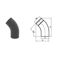 Karl Koleno tažené 45°/ 150mm (síla 2mm) - šedá