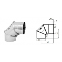 Karl Koleno regulované s čistícím otvorem 90°/ 200mm ( síla 1mm) - nerez