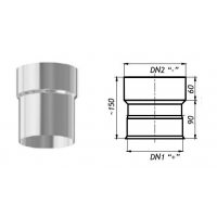 Karl Redukce kouřovodů v zapojení po vodě 150mm / 200mm (síla 1mm) - nerez