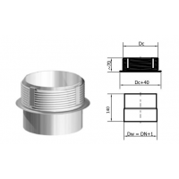 Karl napojení do keramického komína po kouři, průměr 180mm (síla 1mm) - nerez