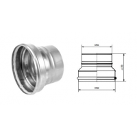 Karl převlečné napojení kouřovodu na keramický komín - po vodě, pro Heluz, EKO a jiné, 180mm / 180mm (síla 1mm) - nerez