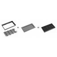 Karl STYLE záklopový rošt s rámem, 450 x 240mm - černá