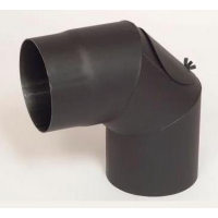 Jotul koleno 90 čistící / 150mm - černý lak (síla 1,5mm)