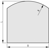 HAAS+SOHN Sklo pod kamna 6mm 1000x1000 BOG.R=800, forma E