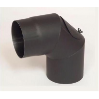 Morafis koleno s čistícím otvorem 90°/ 120mm (síla 1,5mm) - černá