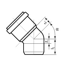 HTB koleno DN 40/87°
