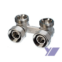 Lisovací H-ventil rohový COMISA, 3/4 x 3/4 mm